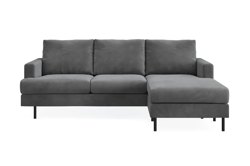 Menard Compact 3-sits Högervänd L-formad Divansoffa i Manchester - Grå - Products - Möbler - Soffa - Divansoffa & schäslongsoffa - 3 sits soffa med divan