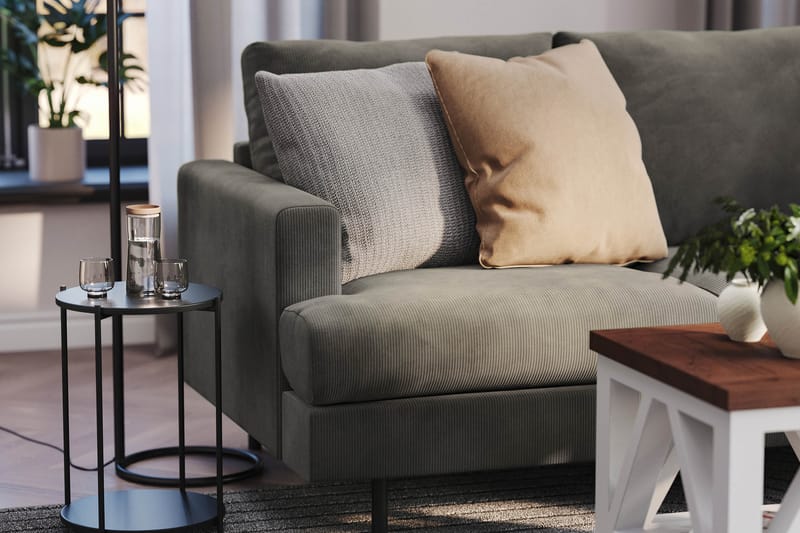 Menard Compact 3-sits Högervänd L-formad Divansoffa i Manchester - Grå - Products - Möbler - Soffa - Divansoffa & schäslongsoffa - 3 sits soffa med divan