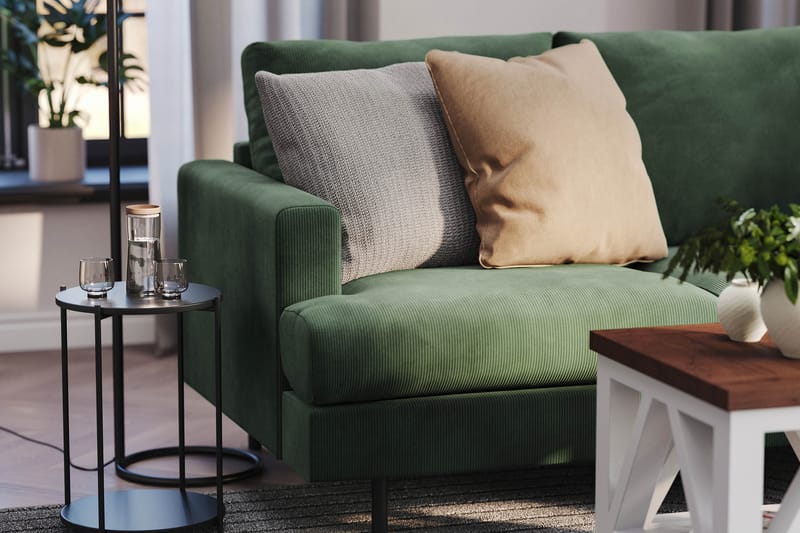 Menard Compact 3-sits Högervänd L-formad Divansoffa i Manchester - Grön - Products - Möbler - Soffa - Divansoffa & schäslongsoffa - 3 sits soffa med divan