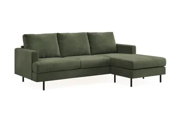Menard Compact 3-sits Högervänd L-formad Divansoffa i Manchester - Grön - Products - Möbler - Soffa - Divansoffa & schäslongsoffa - 3 sits soffa med divan