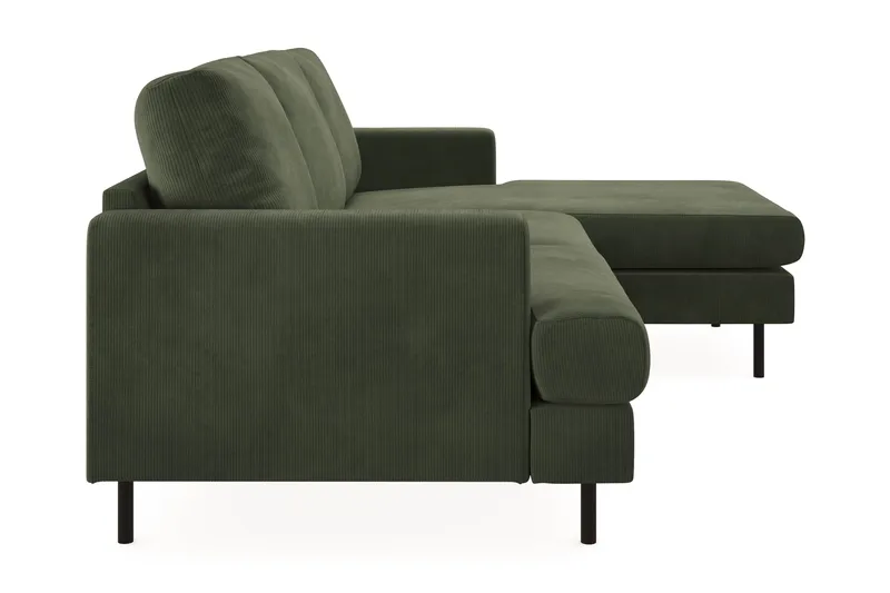 Menard Compact 3-sits Högervänd L-formad Divansoffa i Manchester - Grön - Products - Möbler - Soffa - Divansoffa & schäslongsoffa - 3 sits soffa med divan