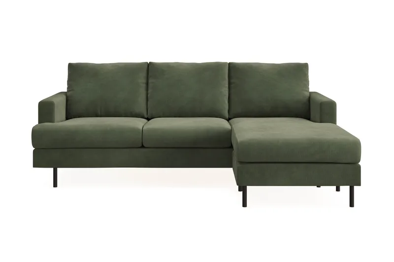 Menard Compact 3-sits Högervänd L-formad Divansoffa i Manchester - Grön - Products - Möbler - Soffa - Divansoffa & schäslongsoffa - 3 sits soffa med divan