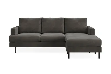 Menard Compact 3-sits Högervänd L-formad Divansoffa i Manchester - Mörkgrå - Products - Möbler - Soffa - Divansoffa & schäslongsoffa - 3 sits soffa med divan
