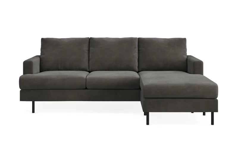 Menard Compact 3-sits Högervänd L-formad Divansoffa i Manchester - Mörkgrå - Products - Möbler - Soffa - Divansoffa & schäslongsoffa - 3 sits soffa med divan