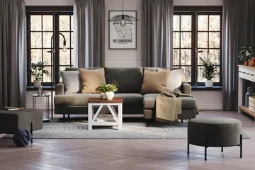 Menard Compact 3-sits Högervänd L-formad Divansoffa i Manchester - Mörkgrå - Products - Möbler - Soffa - Divansoffa & schäslongsoffa - 3 sits soffa med divan