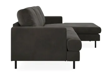 Menard Compact 3-sits Högervänd L-formad Divansoffa i Manchester - Mörkgrå - Products - Möbler - Soffa - Divansoffa & schäslongsoffa - 3 sits soffa med divan