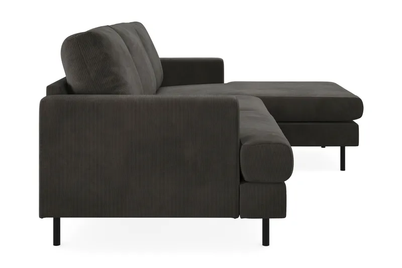 Menard Compact 3-sits Högervänd L-formad Divansoffa i Manchester - Mörkgrå - Products - Möbler - Soffa - Divansoffa & schäslongsoffa - 3 sits soffa med divan
