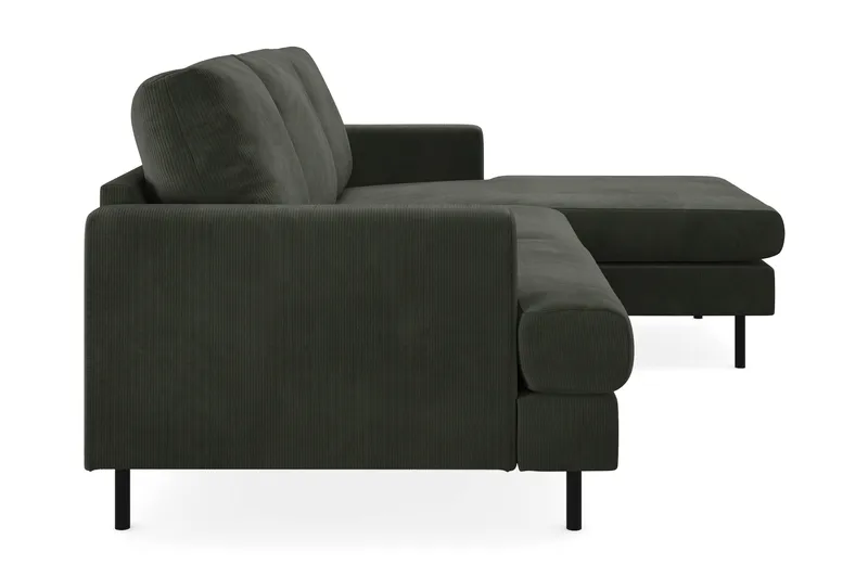 Menard Compact 3-sits Högervänd L-formad Divansoffa i Manchester - Mörkgrön - Products - Möbler - Soffa - Divansoffa & schäslongsoffa - 3 sits soffa med divan