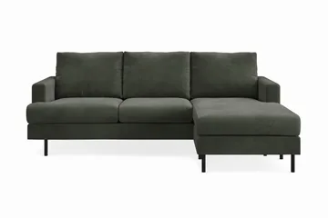 Menard Compact 3-sits Högervänd L-formad Divansoffa i Manchester - Mörkgrön - Products - Möbler - Soffa - Divansoffa & schäslongsoffa - 3 sits soffa med divan