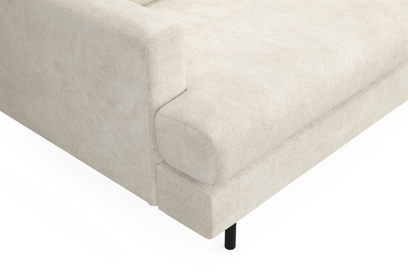 Menard Compact 3-sits Högervänd L-formad Divansoffa i Sammet - Krämvit - Products - Möbler - Soffa - Divansoffa & schäslongsoffa - 3 sits soffa med divan