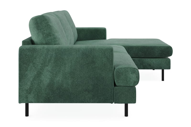 Menard Compact 3-sits Högervänd L-formad Divansoffa i Sammet - Mörkgrön - Products - Möbler - Soffa - Divansoffa & schäslongsoffa - 3 sits soffa med divan