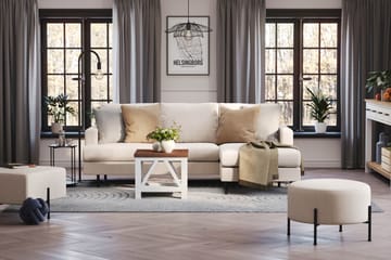 Menard Compact 3-sits Högervänd L-formad Divansoffa i Tyg - Beige - Products - Möbler - Soffa - Divansoffa & schäslongsoffa - 3 sits soffa med divan