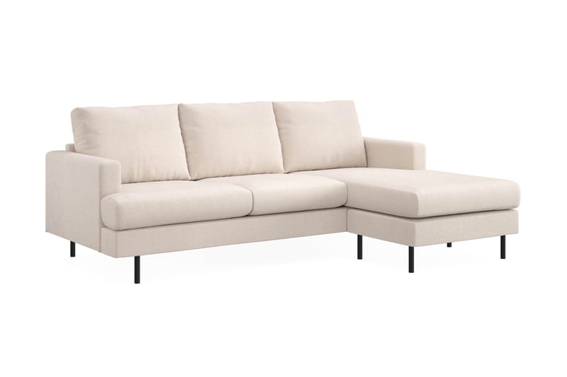 Menard Compact 3-sits Högervänd L-formad Divansoffa i Tyg - Beige - Products - Möbler - Soffa - Divansoffa & schäslongsoffa - 3 sits soffa med divan