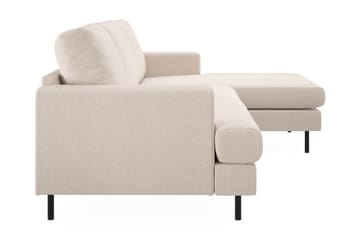 Menard Compact 3-sits Högervänd L-formad Divansoffa i Tyg - Beige - Products - Möbler - Soffa - Divansoffa & schäslongsoffa - 3 sits soffa med divan
