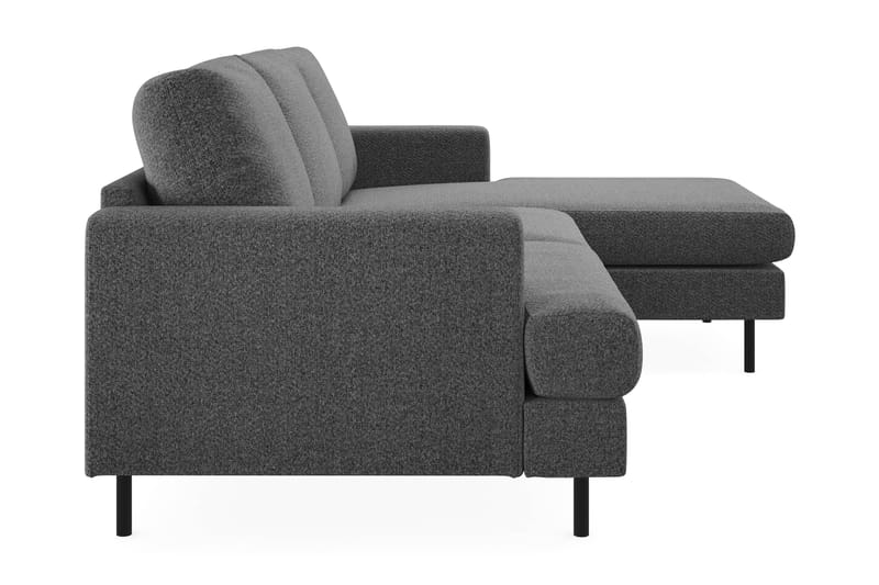 Menard Compact 3-sits Högervänd L-formad Divansoffa i Tyg - Mörkgrå - Products - Möbler - Soffa - Divansoffa & schäslongsoffa - 3 sits soffa med divan