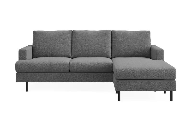 Menard Compact 3-sits Högervänd L-formad Divansoffa i Tyg - Mörkgrå - Products - Möbler - Soffa - Divansoffa & schäslongsoffa - 3 sits soffa med divan