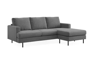 Menard Compact 3-sits Högervänd L-formad Divansoffa i Tyg - Mörkgrå - Products - Möbler - Soffa - Divansoffa & schäslongsoffa - 3 sits soffa med divan