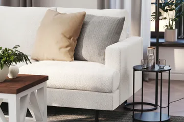 Menard Compact 3-sits Vänstervänd L-formad Divansoffa i Bouclé - Vit - Products - Möbler - Soffa - Divansoffa & schäslongsoffa - 3 sits soffa med divan