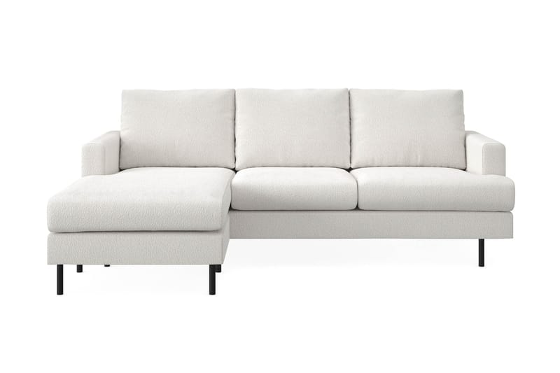 Menard Compact 3-sits Vänstervänd L-formad Divansoffa i Bouclé - Vit - Products - Möbler - Soffa - Divansoffa & schäslongsoffa - 3 sits soffa med divan