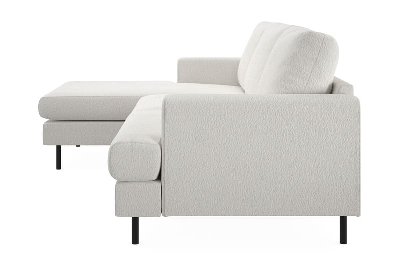Menard Compact 3-sits Vänstervänd L-formad Divansoffa i Bouclé - Vit - Products - Möbler - Soffa - Divansoffa & schäslongsoffa - 3 sits soffa med divan