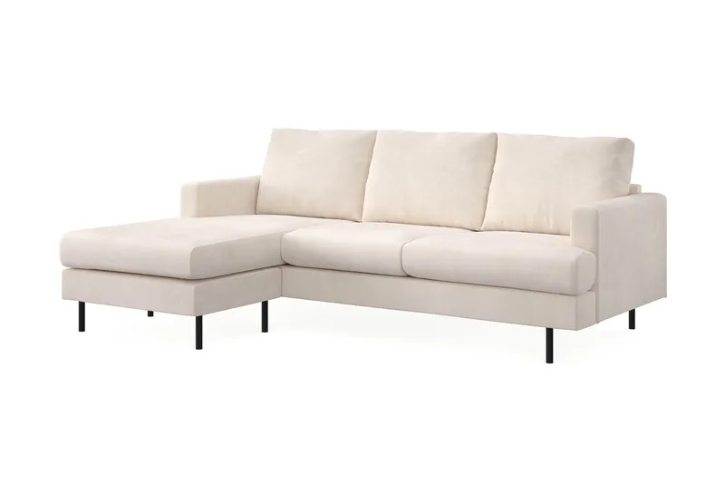 Menard Compact 3-sits Vänstervänd L-formad Divansoffa i Manchester - Beige - Products - Möbler - Soffa - Divansoffa & schäslongsoffa - 3 sits soffa med divan