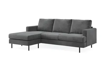 Menard Compact 3-sits Vänstervänd L-formad Divansoffa i Manchester - Grå - Products - Möbler - Soffa - Divansoffa & schäslongsoffa - 3 sits soffa med divan