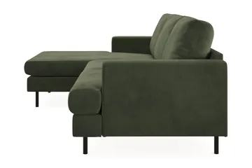 Menard Compact 3-sits Vänstervänd L-formad Divansoffa i Manchester - Grön - Products - Möbler - Soffa - Divansoffa & schäslongsoffa - 3 sits soffa med divan