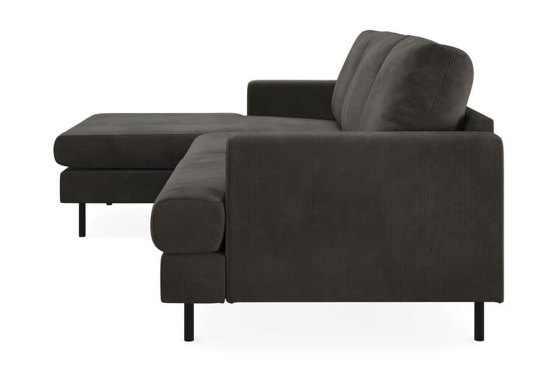 Menard Compact 3-sits Vänstervänd L-formad Divansoffa i Manchester - Mörkgrå - Products - Möbler - Soffa - Divansoffa & schäslongsoffa - 3 sits soffa med divan