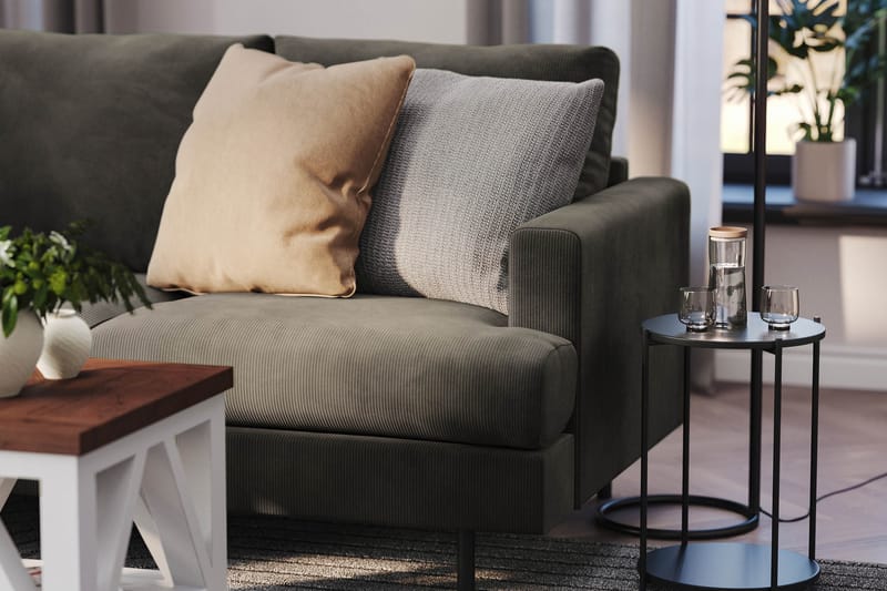 Menard Compact 3-sits Vänstervänd L-formad Divansoffa i Manchester - Mörkgrå - Products - Möbler - Soffa - Divansoffa & schäslongsoffa - 3 sits soffa med divan