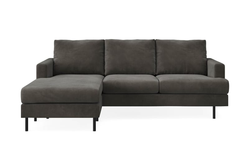 Menard Compact 3-sits Vänstervänd L-formad Divansoffa i Manchester - Mörkgrå - Products - Möbler - Soffa - Divansoffa & schäslongsoffa - 3 sits soffa med divan