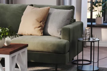 Menard Compact 3-sits Vänstervänd L-formad Divansoffa i Manchester - Mörkgrön - Products - Möbler - Soffa - Divansoffa & schäslongsoffa - 3 sits soffa med divan