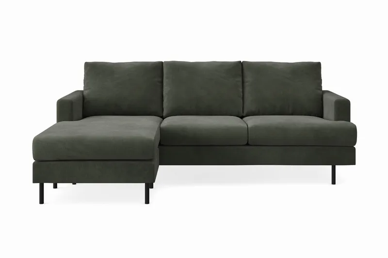Menard Compact 3-sits Vänstervänd L-formad Divansoffa i Manchester - Mörkgrön - Products - Möbler - Soffa - Divansoffa & schäslongsoffa - 3 sits soffa med divan
