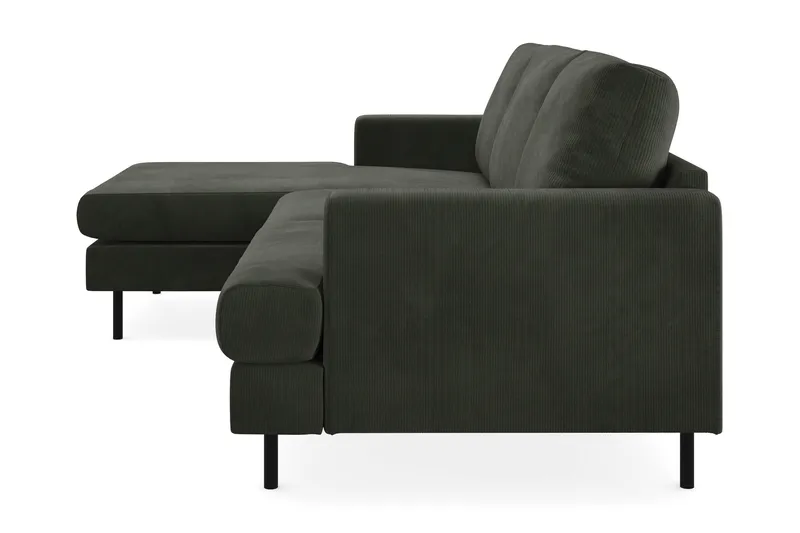Menard Compact 3-sits Vänstervänd L-formad Divansoffa i Manchester - Mörkgrön - Products - Möbler - Soffa - Divansoffa & schäslongsoffa - 3 sits soffa med divan