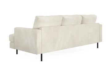 Menard Compact 3-sits Vänstervänd L-formad Divansoffa i Sammet - Krämvit - Products - Möbler - Soffa - Divansoffa & schäslongsoffa - 3 sits soffa med divan