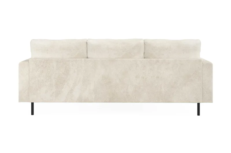 Menard Compact 3-sits Vänstervänd L-formad Divansoffa i Sammet - Krämvit - Products - Möbler - Soffa - Divansoffa & schäslongsoffa - 3 sits soffa med divan