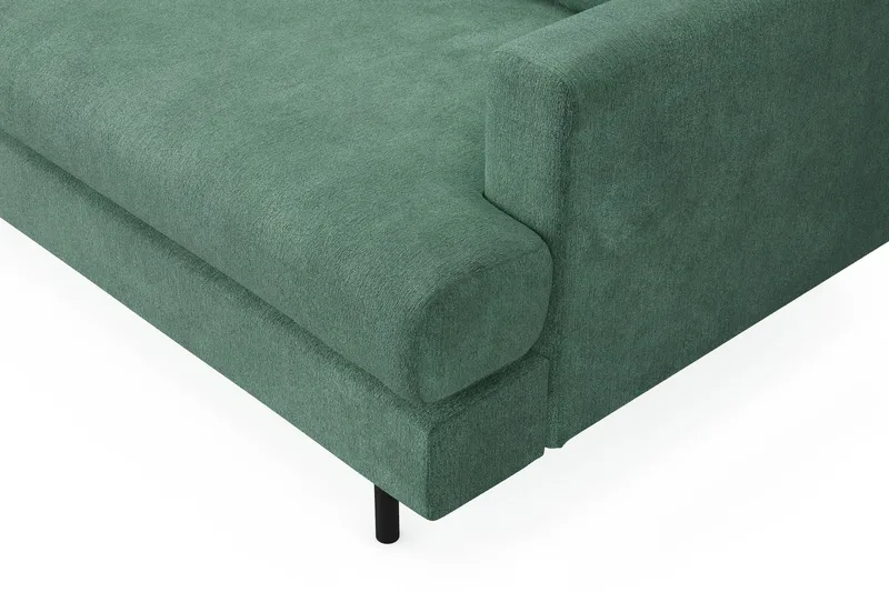 Menard Compact 3-sits Vänstervänd L-formad Divansoffa i Sammet - Mörkgrön - Products - Möbler - Soffa - Divansoffa & schäslongsoffa - 3 sits soffa med divan