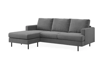 Menard Compact 3-sits Vänstervänd L-formad Divansoffa i Tyg - Mörkgrå - Products - Möbler - Soffa - Divansoffa & schäslongsoffa - 3 sits soffa med divan