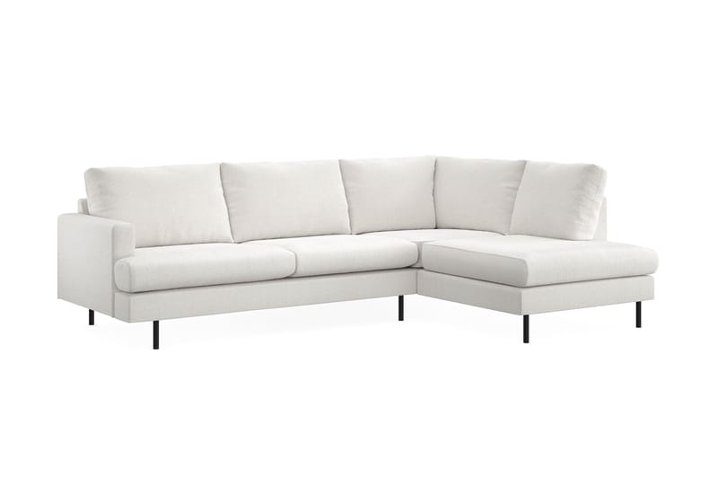 Menard Compact 4-sits Högervänd L-formad Schäslongsoffa i Bouclé - Vit - Products - Möbler - Soffa - Divansoffa & schäslongsoffa - 4 sits soffa med divan