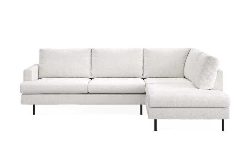 Menard Compact 4-sits Högervänd L-formad Schäslongsoffa i Bouclé - Vit - Products - Möbler - Soffa - Divansoffa & schäslongsoffa - 4 sits soffa med divan