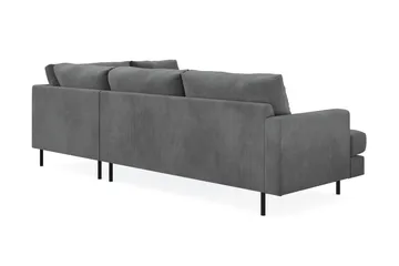Menard Compact 4-sits Högervänd L-formad Schäslongsoffa i Manchester - Grå - Products - Möbler - Soffa - Divansoffa & schäslongsoffa - 4 sits soffa med divan