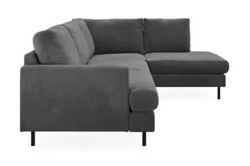 Menard Compact 4-sits Högervänd L-formad Schäslongsoffa i Manchester - Grå - Products - Möbler - Soffa - Divansoffa & schäslongsoffa - 4 sits soffa med divan