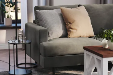 Menard Compact 4-sits Högervänd L-formad Schäslongsoffa i Manchester - Grå - Products - Möbler - Soffa - Divansoffa & schäslongsoffa - 4 sits soffa med divan