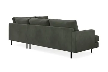 Menard Compact 4-sits Högervänd L-formad Schäslongsoffa i Manchester - Mörkgrön - Products - Möbler - Soffa - Divansoffa & schäslongsoffa - 4 sits soffa med divan