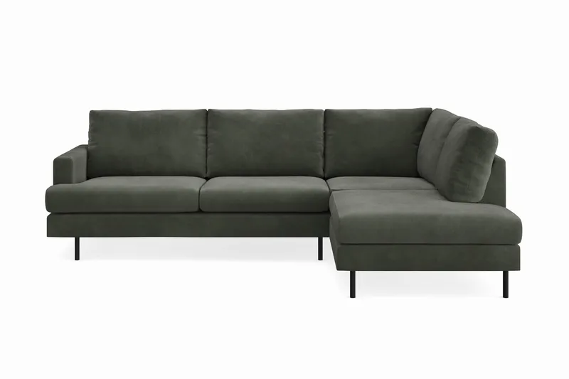 Menard Compact 4-sits Högervänd L-formad Schäslongsoffa i Manchester - Mörkgrön - Products - Möbler - Soffa - Divansoffa & schäslongsoffa - 4 sits soffa med divan