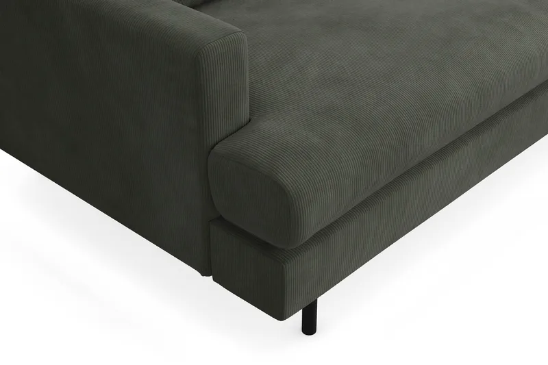 Menard Compact 4-sits Högervänd L-formad Schäslongsoffa i Manchester - Mörkgrön - Products - Möbler - Soffa - Divansoffa & schäslongsoffa - 4 sits soffa med divan