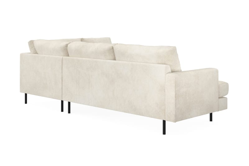 Menard Compact 4-sits Högervänd L-formad Schäslongsoffa i Sammet - Krämvit - Products - Möbler - Soffa - Divansoffa & schäslongsoffa - 4 sits soffa med divan