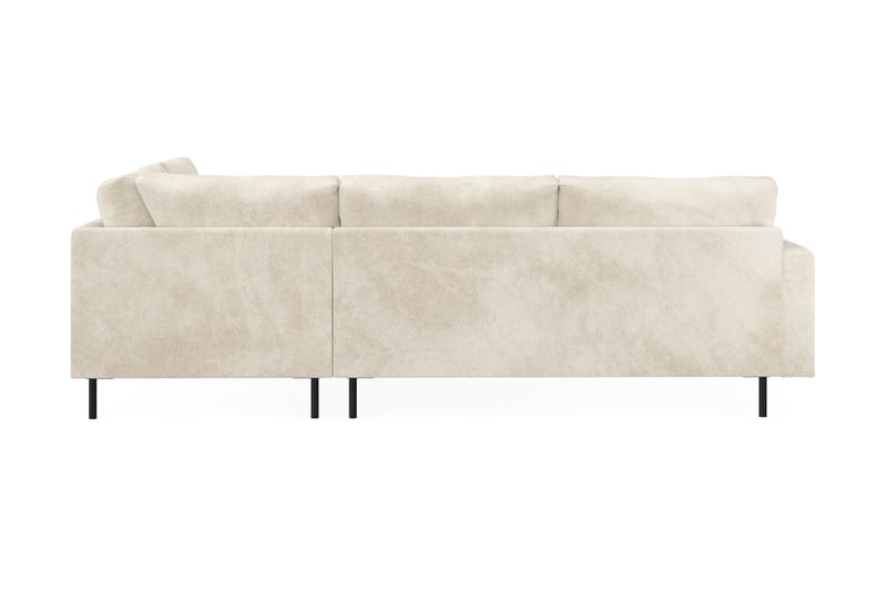 Menard Compact 4-sits Högervänd L-formad Schäslongsoffa i Sammet - Krämvit - Products - Möbler - Soffa - Divansoffa & schäslongsoffa - 4 sits soffa med divan