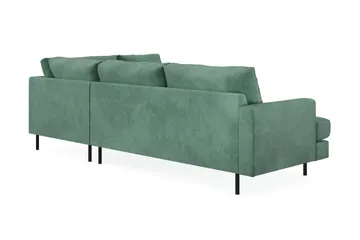 Menard Compact 4-sits Högervänd L-formad Schäslongsoffa i Sammet - Mörkgrön - Products - Möbler - Soffa - Divansoffa & schäslongsoffa - 4 sits soffa med divan