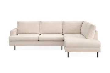 Menard Compact 4-sits Högervänd L-formad Schäslongsoffa i Tyg - Beige - Products - Möbler - Soffa - Divansoffa & schäslongsoffa - 4 sits soffa med divan