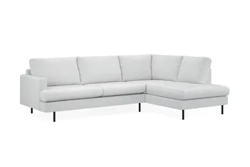 Menard Compact 4-sits Högervänd L-formad Schäslongsoffa i Tyg - Ljusgrå - Products - Möbler - Soffa - Divansoffa & schäslongsoffa - 4 sits soffa med divan